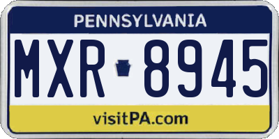 PA license plate MXR8945
