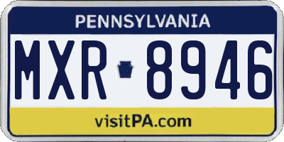 PA license plate MXR8946