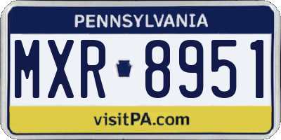 PA license plate MXR8951