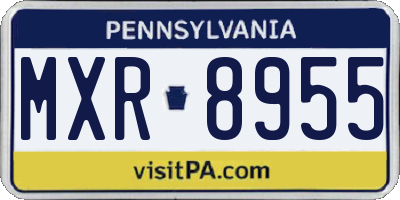 PA license plate MXR8955