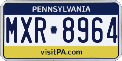 PA license plate MXR8964