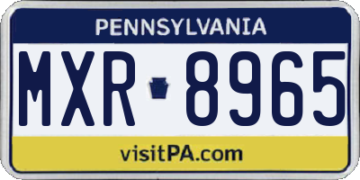 PA license plate MXR8965