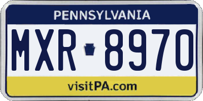 PA license plate MXR8970