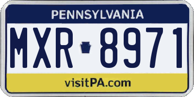 PA license plate MXR8971