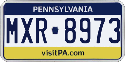 PA license plate MXR8973