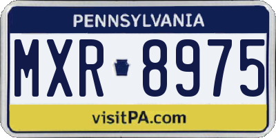 PA license plate MXR8975