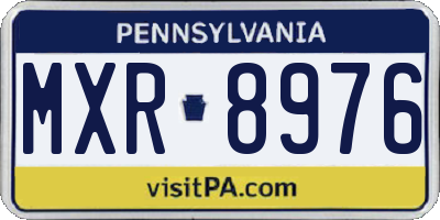PA license plate MXR8976