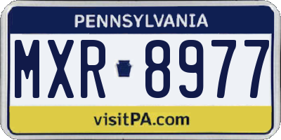 PA license plate MXR8977