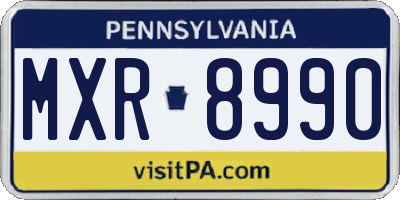 PA license plate MXR8990