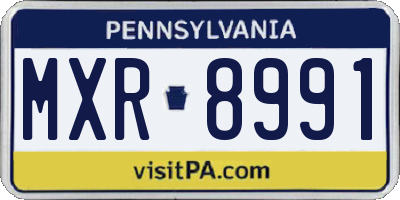 PA license plate MXR8991
