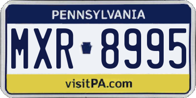 PA license plate MXR8995