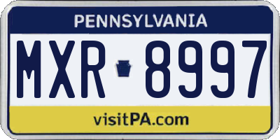 PA license plate MXR8997