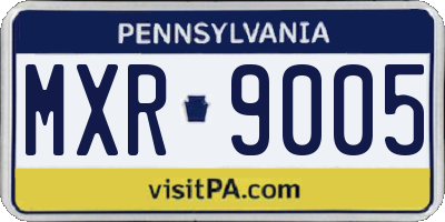 PA license plate MXR9005