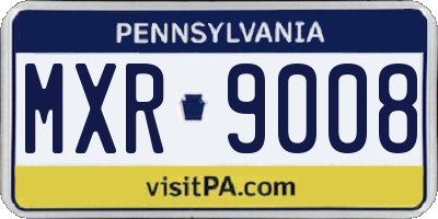 PA license plate MXR9008