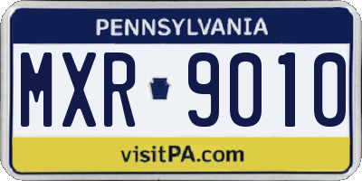PA license plate MXR9010