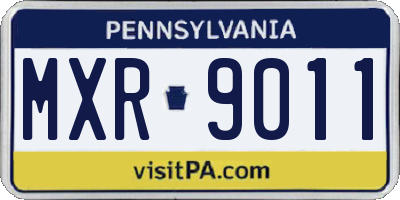 PA license plate MXR9011