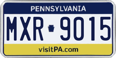 PA license plate MXR9015