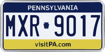 PA license plate MXR9017