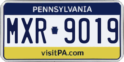 PA license plate MXR9019