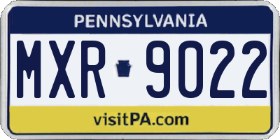PA license plate MXR9022