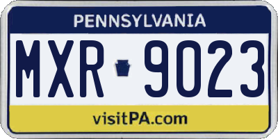 PA license plate MXR9023
