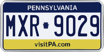 PA license plate MXR9029