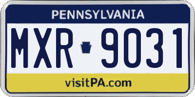 PA license plate MXR9031