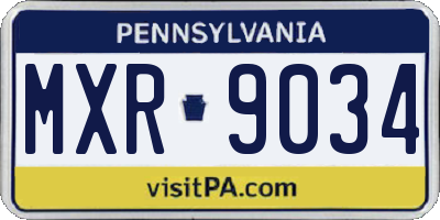PA license plate MXR9034