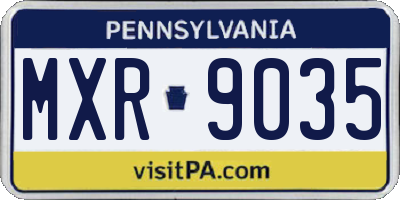 PA license plate MXR9035
