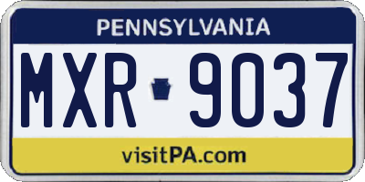 PA license plate MXR9037