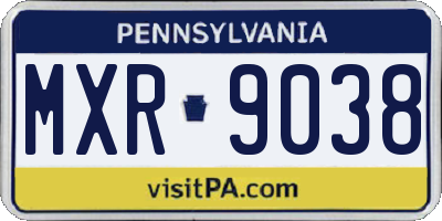 PA license plate MXR9038