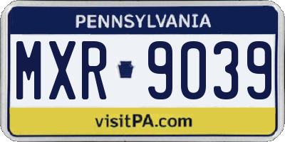 PA license plate MXR9039