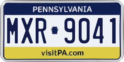 PA license plate MXR9041