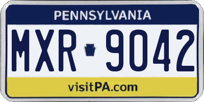 PA license plate MXR9042