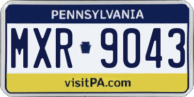 PA license plate MXR9043