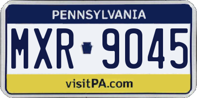 PA license plate MXR9045