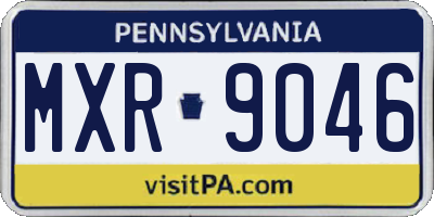 PA license plate MXR9046