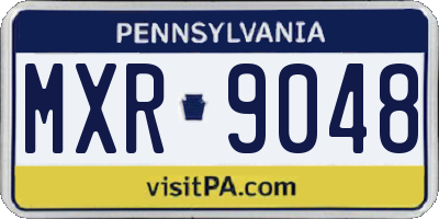 PA license plate MXR9048