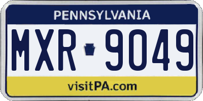 PA license plate MXR9049