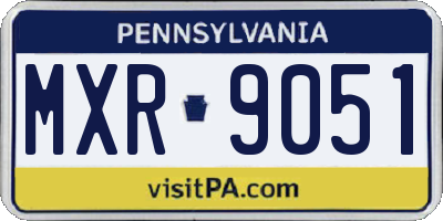 PA license plate MXR9051