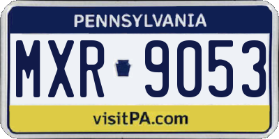 PA license plate MXR9053