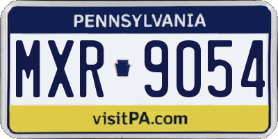 PA license plate MXR9054
