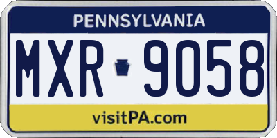 PA license plate MXR9058