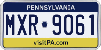 PA license plate MXR9061
