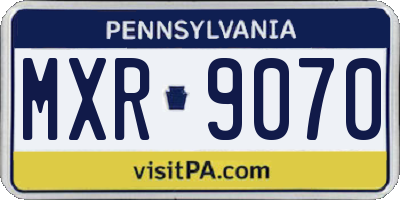 PA license plate MXR9070