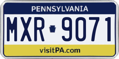 PA license plate MXR9071