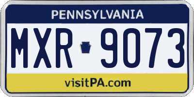 PA license plate MXR9073