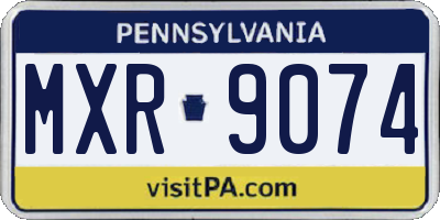 PA license plate MXR9074