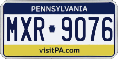 PA license plate MXR9076