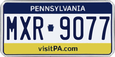 PA license plate MXR9077